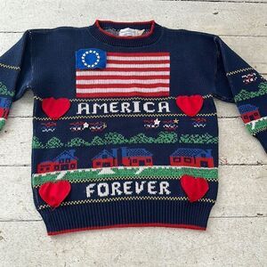 Vintage America Forever 80s Novelty Knit Sweater